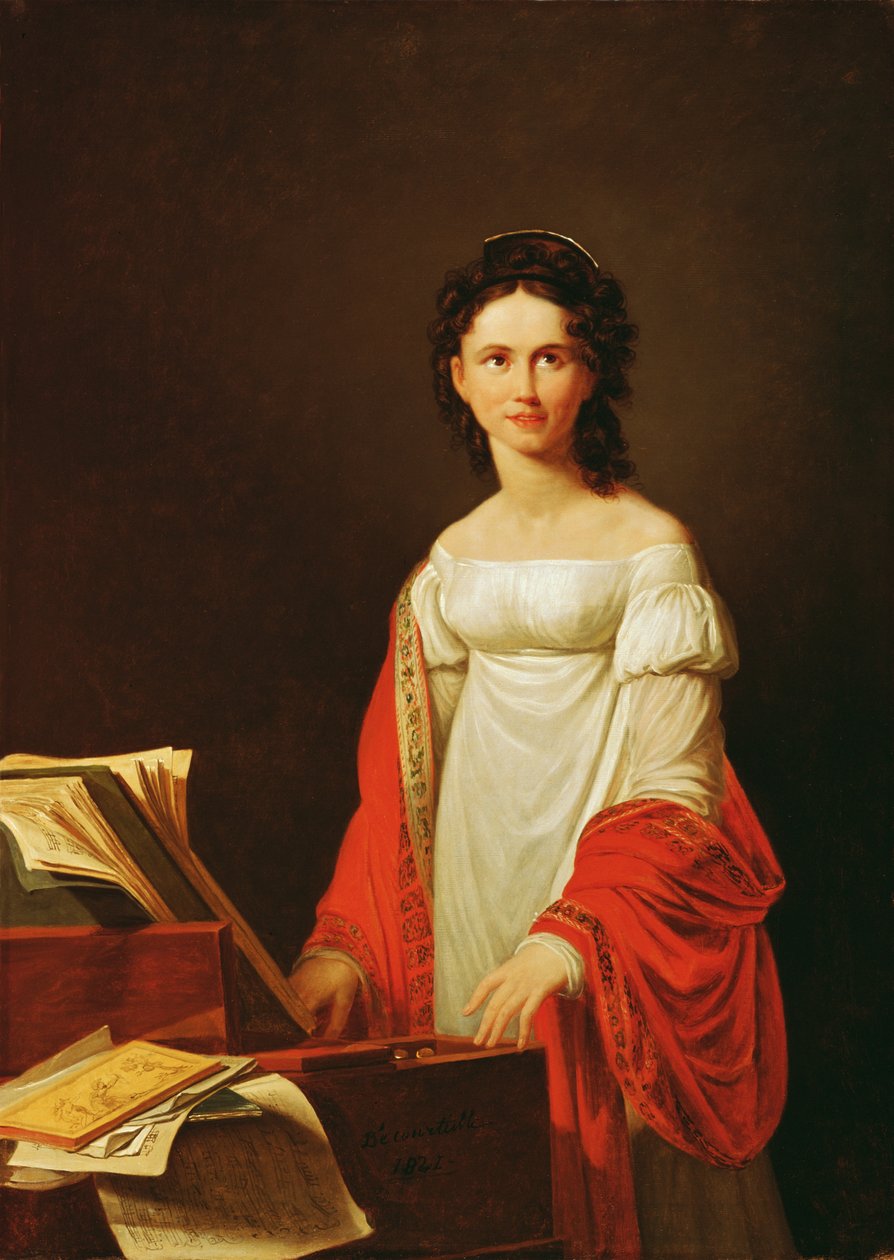 Laulaja Anna Borunovan muotokuva, 1821 tekijältä Nicolas de Courteille