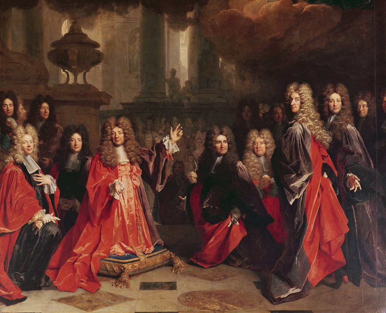 Ex-Voto, yksityiskohta vanhuksista, 1696 tekijältä Nicolas de Largillière