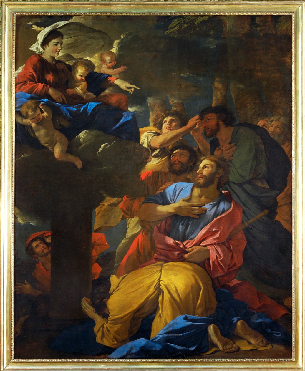 Apparition de la Vierge a Saint Jaques le Majeur - Neitsyt ilmestyy Pyhälle Jaakobille vanhemmalle;1629-1630 ... tekijältä Nicolas (attr.to) Poussin