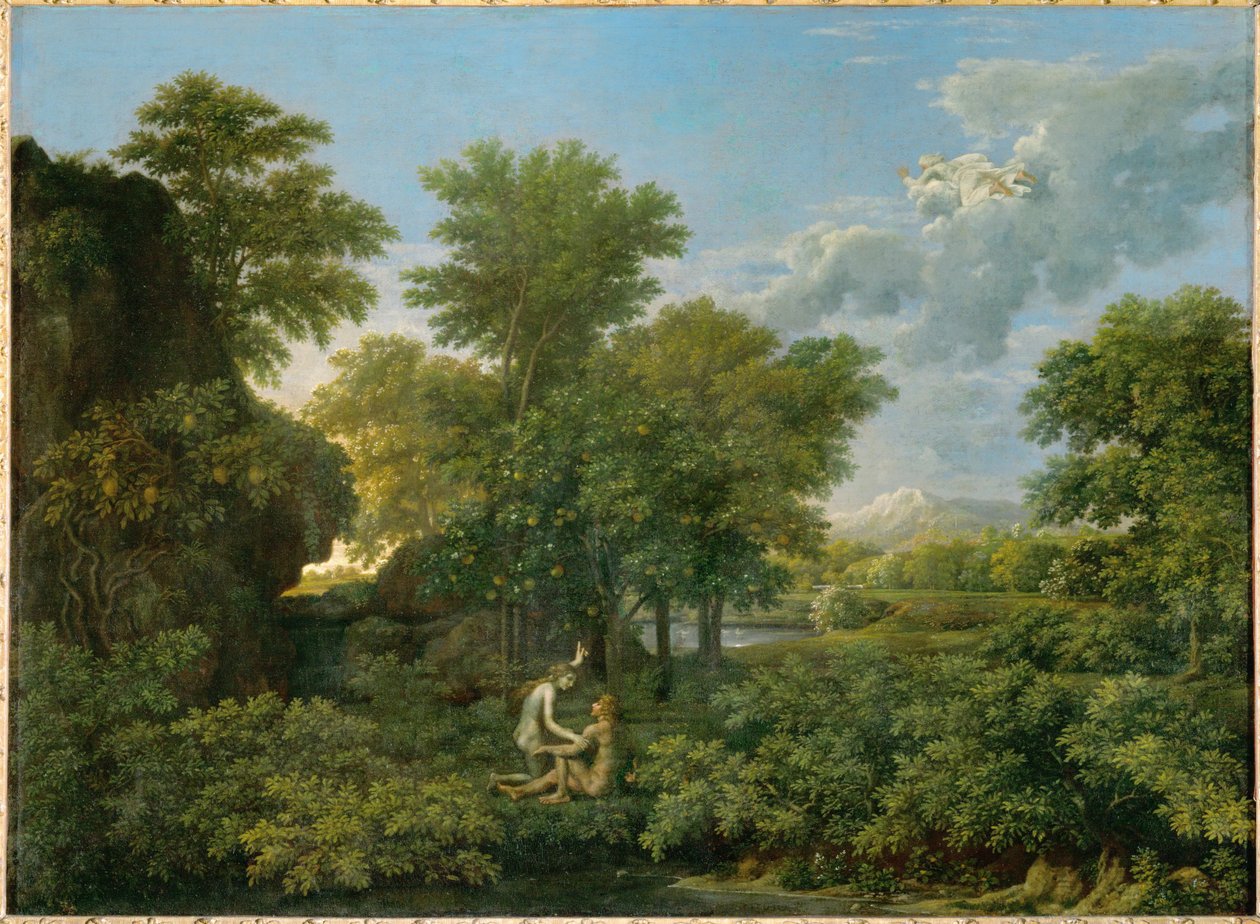 Le Printemps, ou le Paradis Terrestre -Kevät tai maanpäällinen paratiisi ... tekijältä Nicolas (attr.to) Poussin