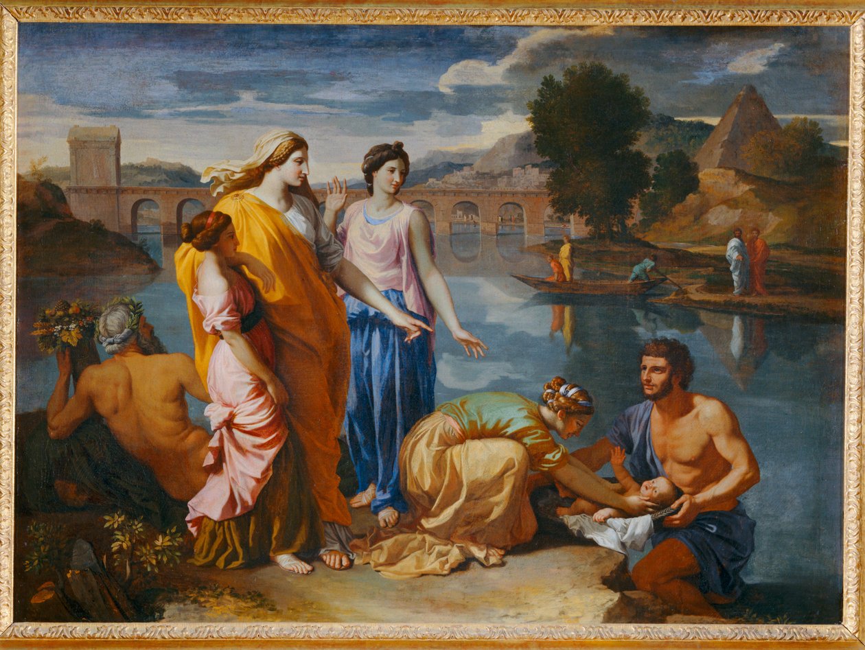 Moise sauve des eaux - Mooses pelasti vedestä. 1638 ... tekijältä Nicolas (attr.to) Poussin