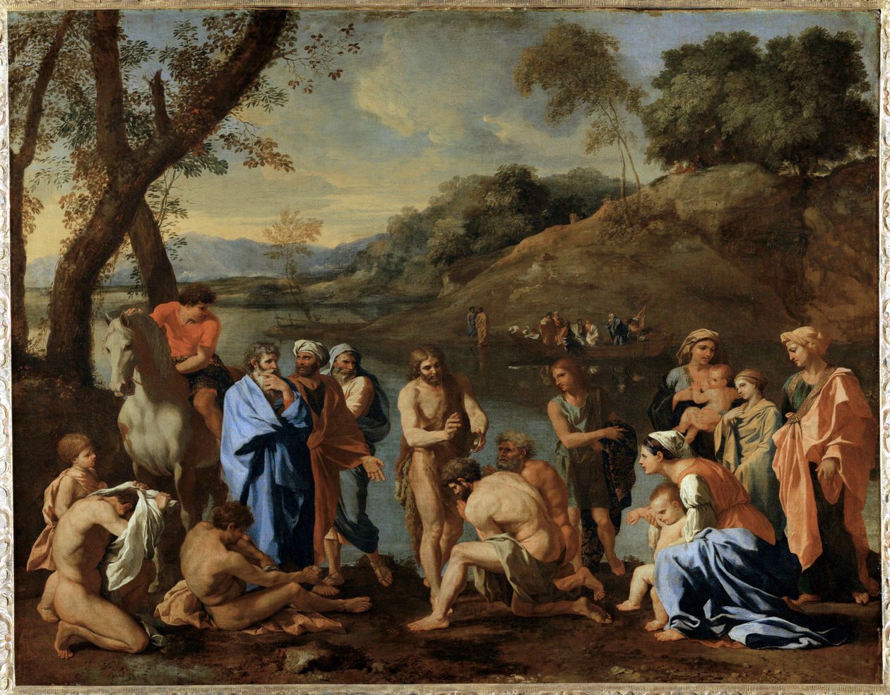 Saint Jean baptisant le peuple - Pyhä Johannes kastaa kansan ... tekijältä Nicolas (attr.to) Poussin