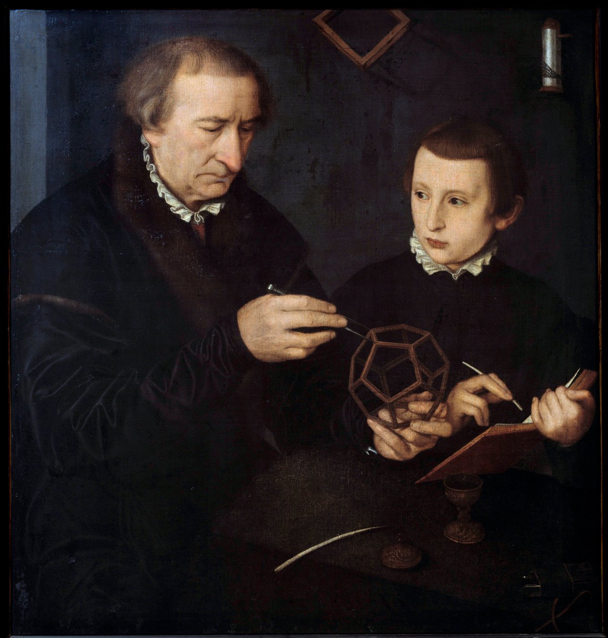 Muotokuva saksalaisesta kalligrafista ja matemaatikosta Johann Neudorfer Vanhasta (tai Johan Neudorffer I vanhemmasta tekijältä Nicolas (workshop) Neufchatel