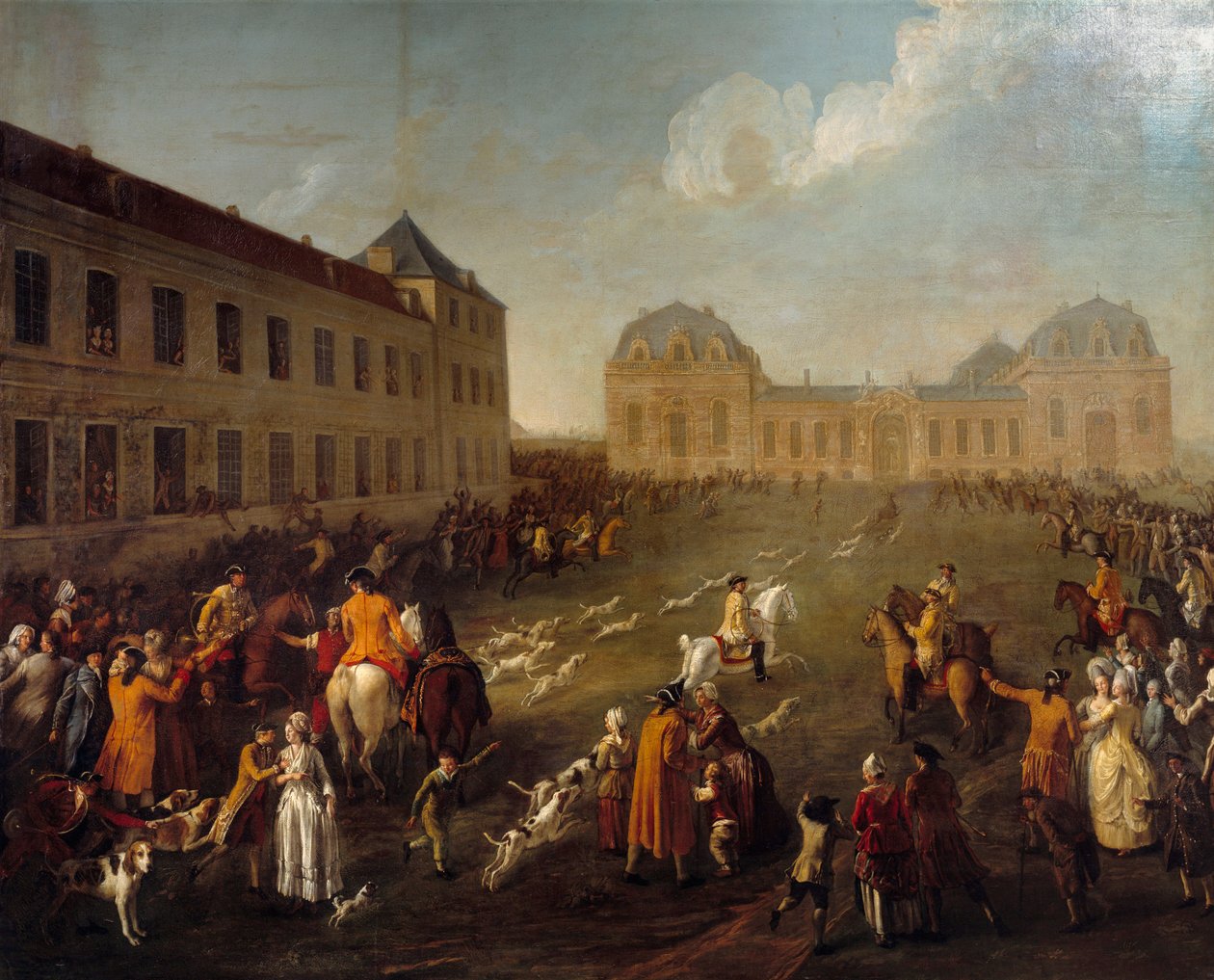Hirven Hallali Chantillyn suurissa tallissa (13. syyskuuta 1776). Anne Nicolas Dubois