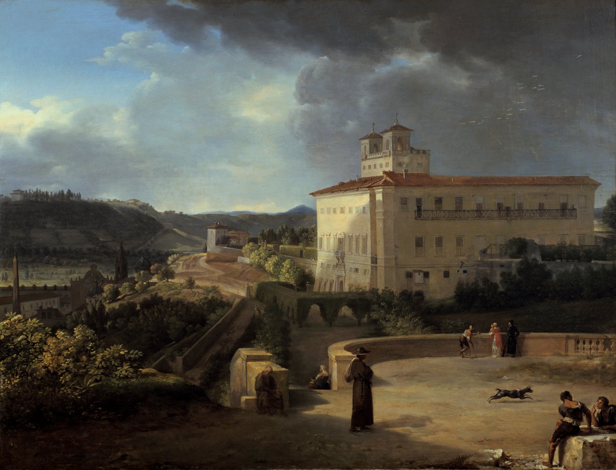 Näkymä Villa Medicisille, Rooma, 1815 tekijältä Nicolas Antoine Taunay