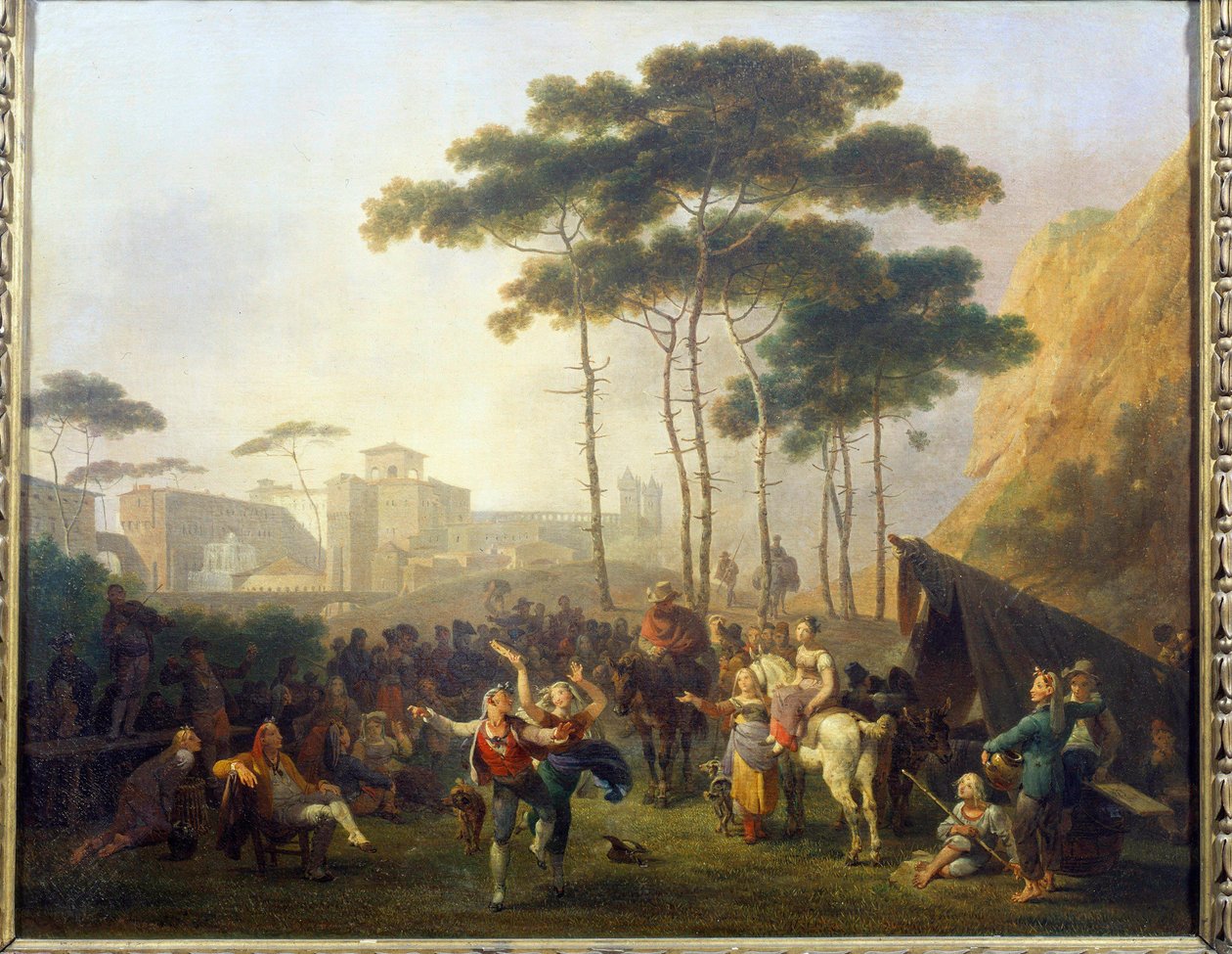Nicolas Taunayn (1755-1830) kylätanssimaalaus 1800-luvulta Reims, Musee des Beaux Arts tekijältä Nicolas Antoine Taunay