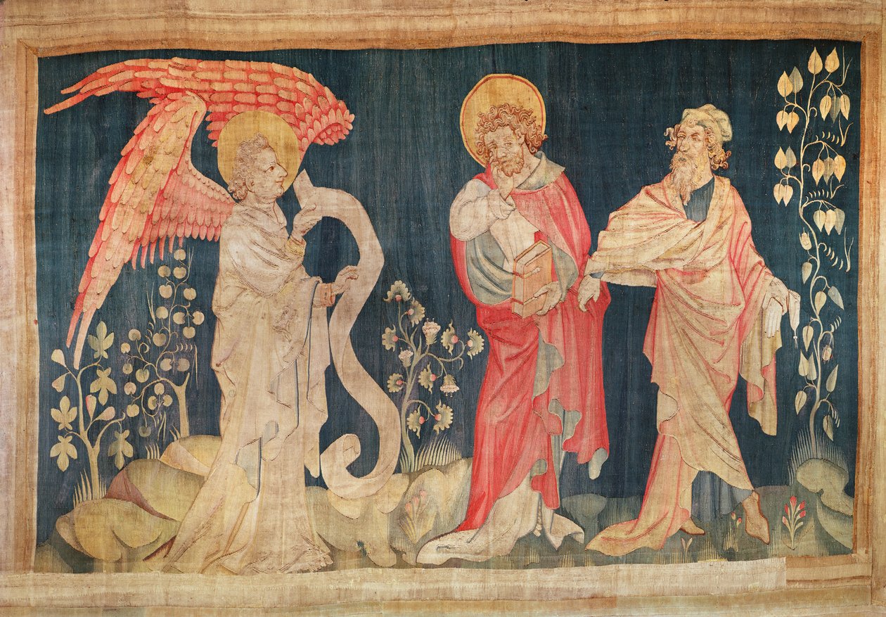 Pyhän Johanneksen kyyneleet, nro 6 teoksesta "The Apocalypse of Angers", 1373-87 (kuvakudos) tekijältä Nicolas Bataille