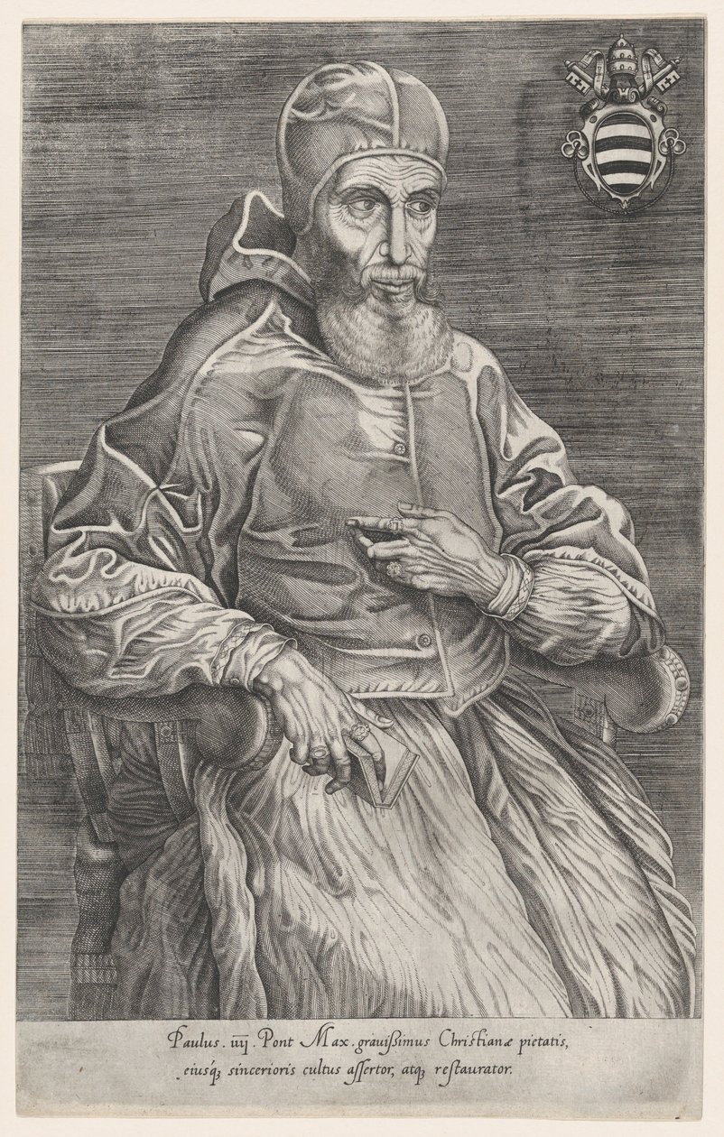Paavi Paulus IV:n muotokuva, 1530-66, 1530-66. tekijältä Nicolas Beatrizet