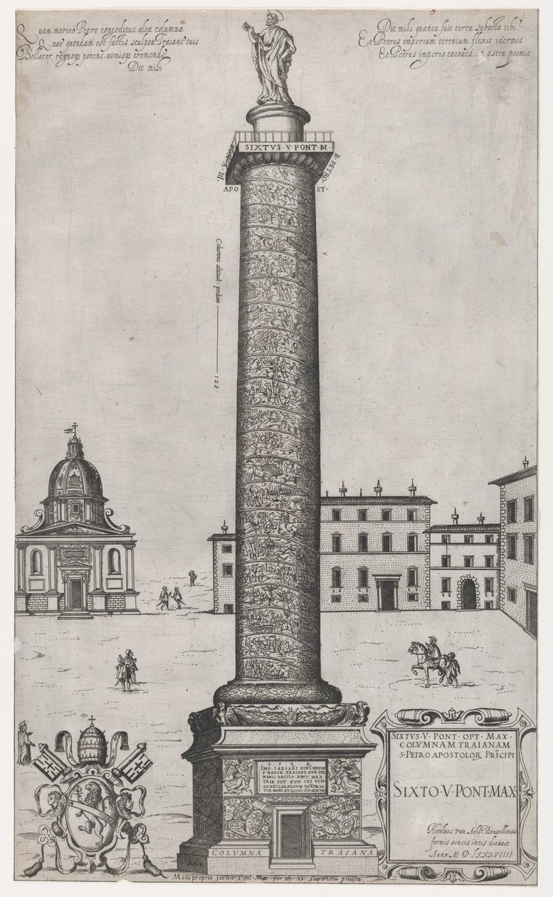 Rooman loiston peili: Trajanuksen pylväs, 1589, 1589. tekijältä Nicolas Beatrizet.