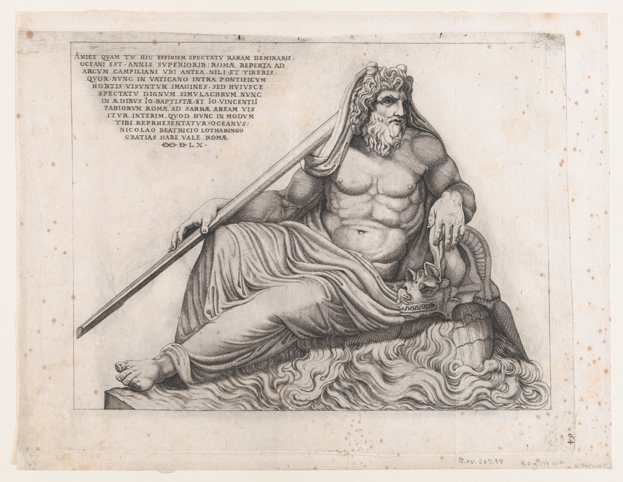 Rooman loiston peili: Ocean God, 1560, 1560. tekijältä Nicolas Beatrizet