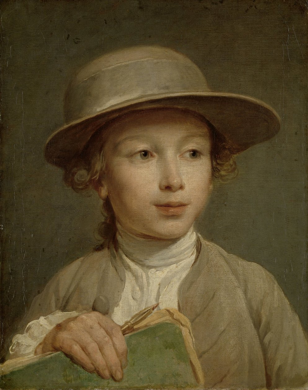 Boy with a Drawing Book Jongen met een tekenboek tekijältä Nicolas Bernard Lepicie