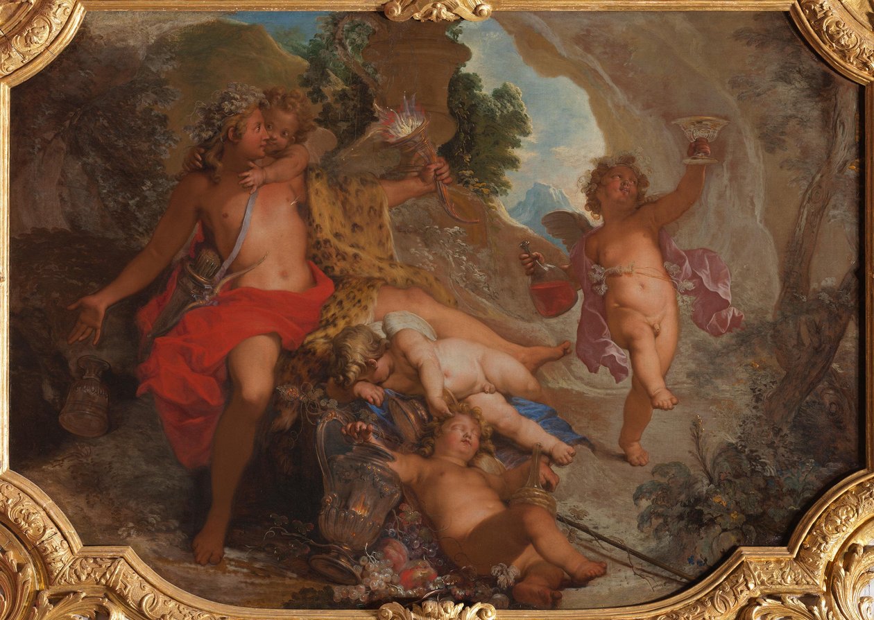 Bacchus mit vier Putten tekijältä Nicolas Bertin