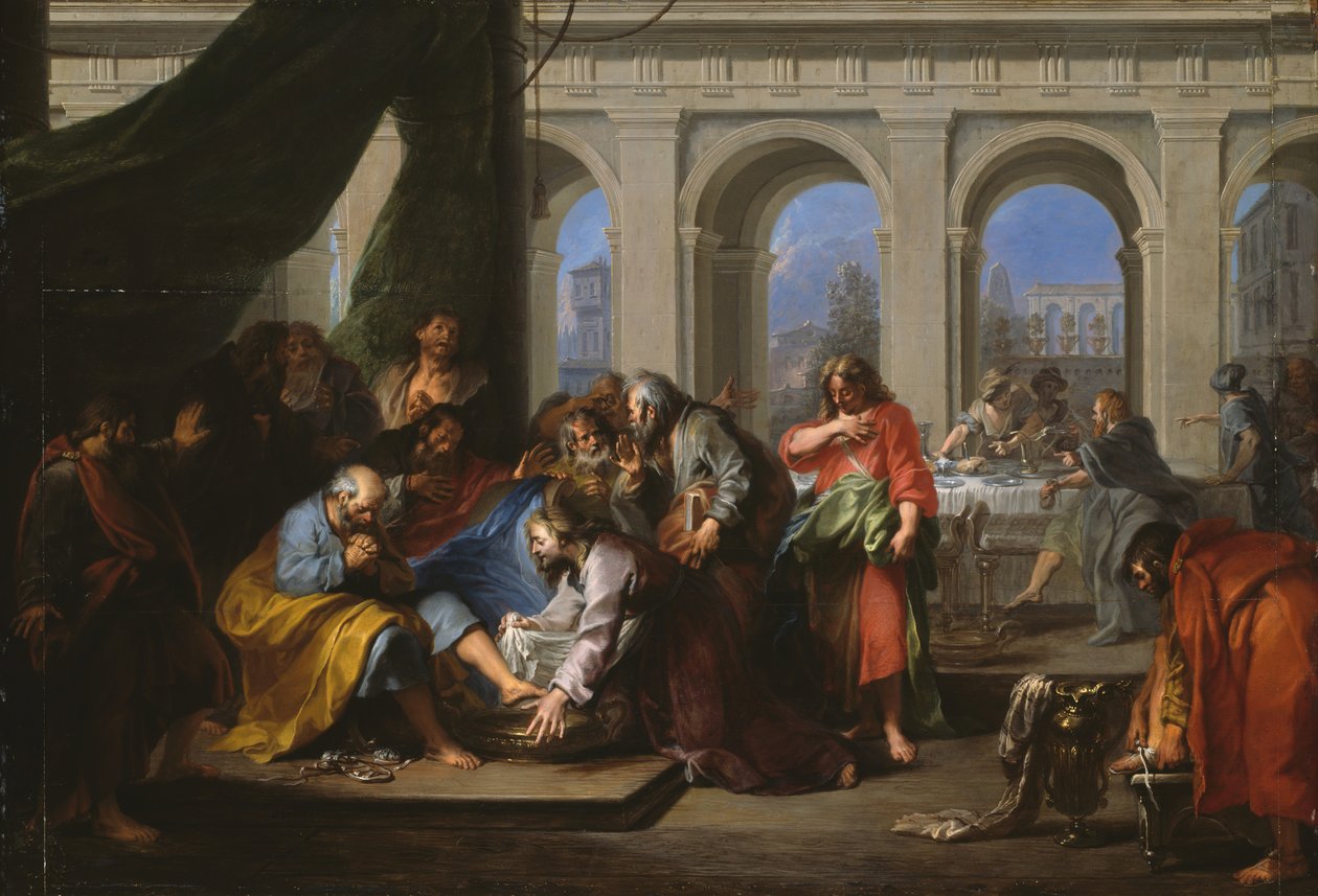 Kristus pesee opetuslastensa jalkoja, 172030. tekijältä Nicolas Bertin
