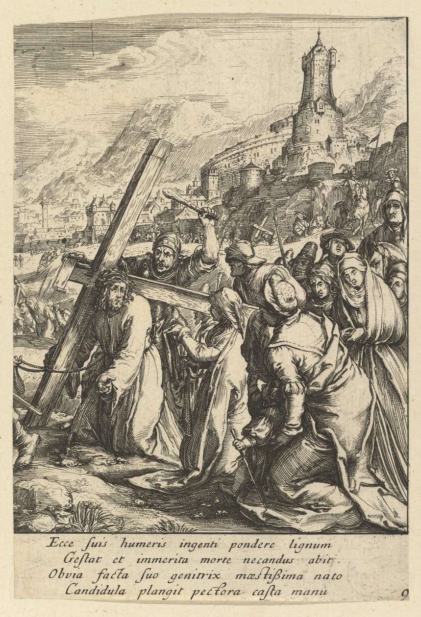 Kristus kantaa ristiä, Kristuksen kärsimys, 1600-luvun puoliväli. tekijältä Nicolas Cochin