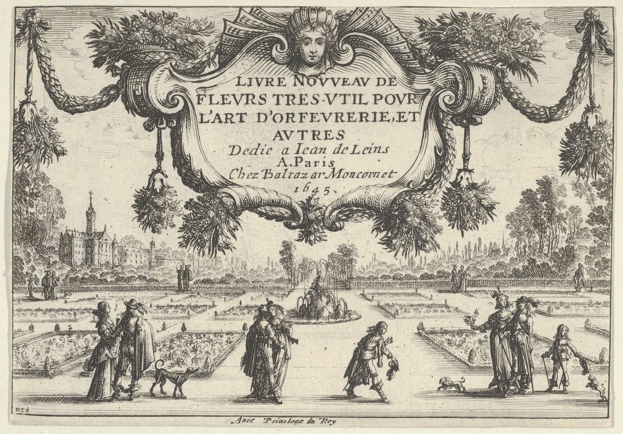 Nimikilpi, uudesta kirjasta erittäin hyödyllisiä kukkia, 1645, 1645. tekijältä Nicolas Cochin