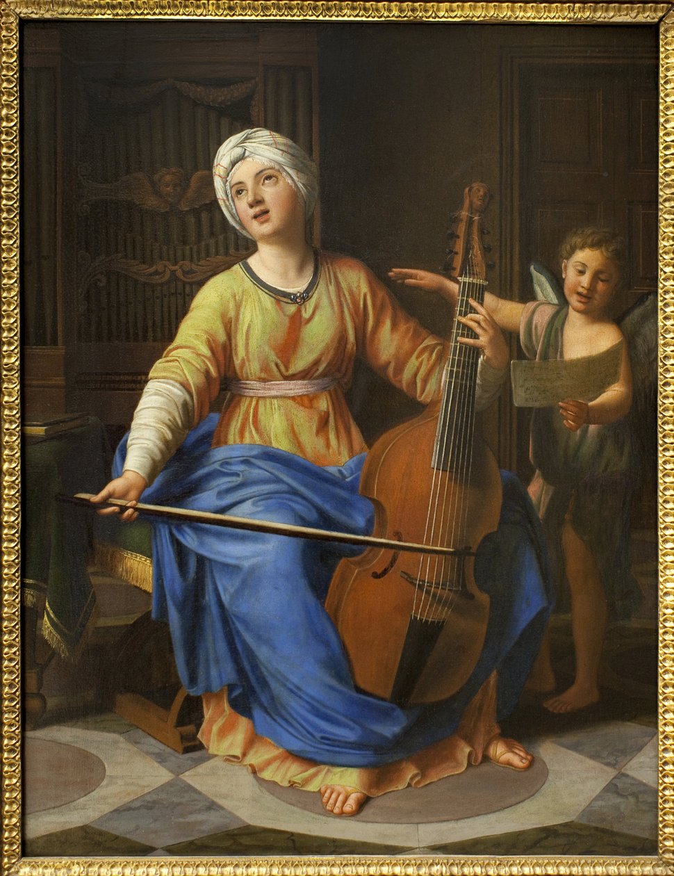 Pyhä Cecile. Nicolas Colombelin (1646-1717) maalaus, öljy puulle. Ranskalainen taide 1600-1700. Musée des Beaux Arts de Rouen. tekijältä Nicolas Colombel