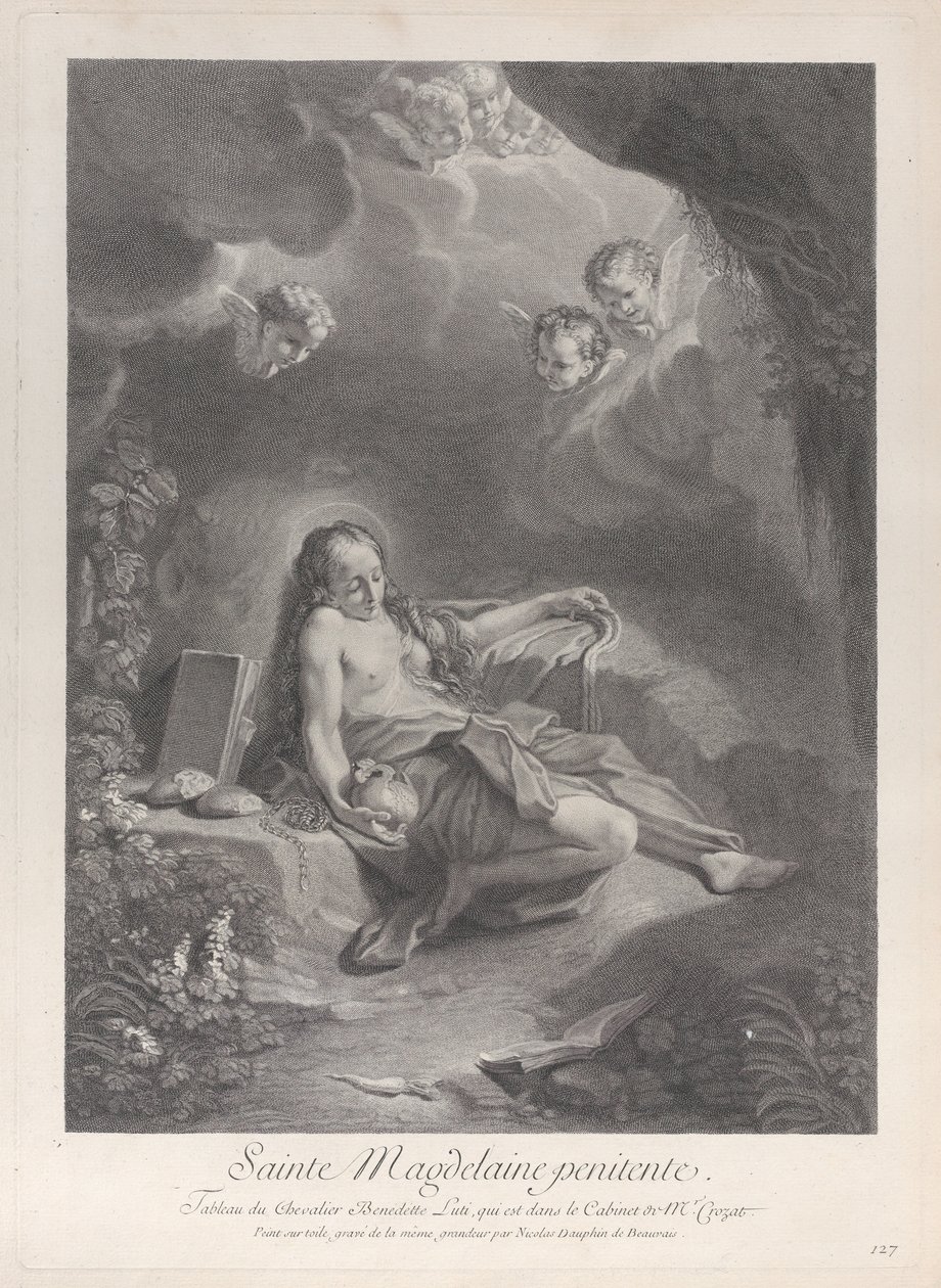 Katuva Maria Magdaleena, n. 1729. tekijältä Nicolas Dauphin de Beauvais