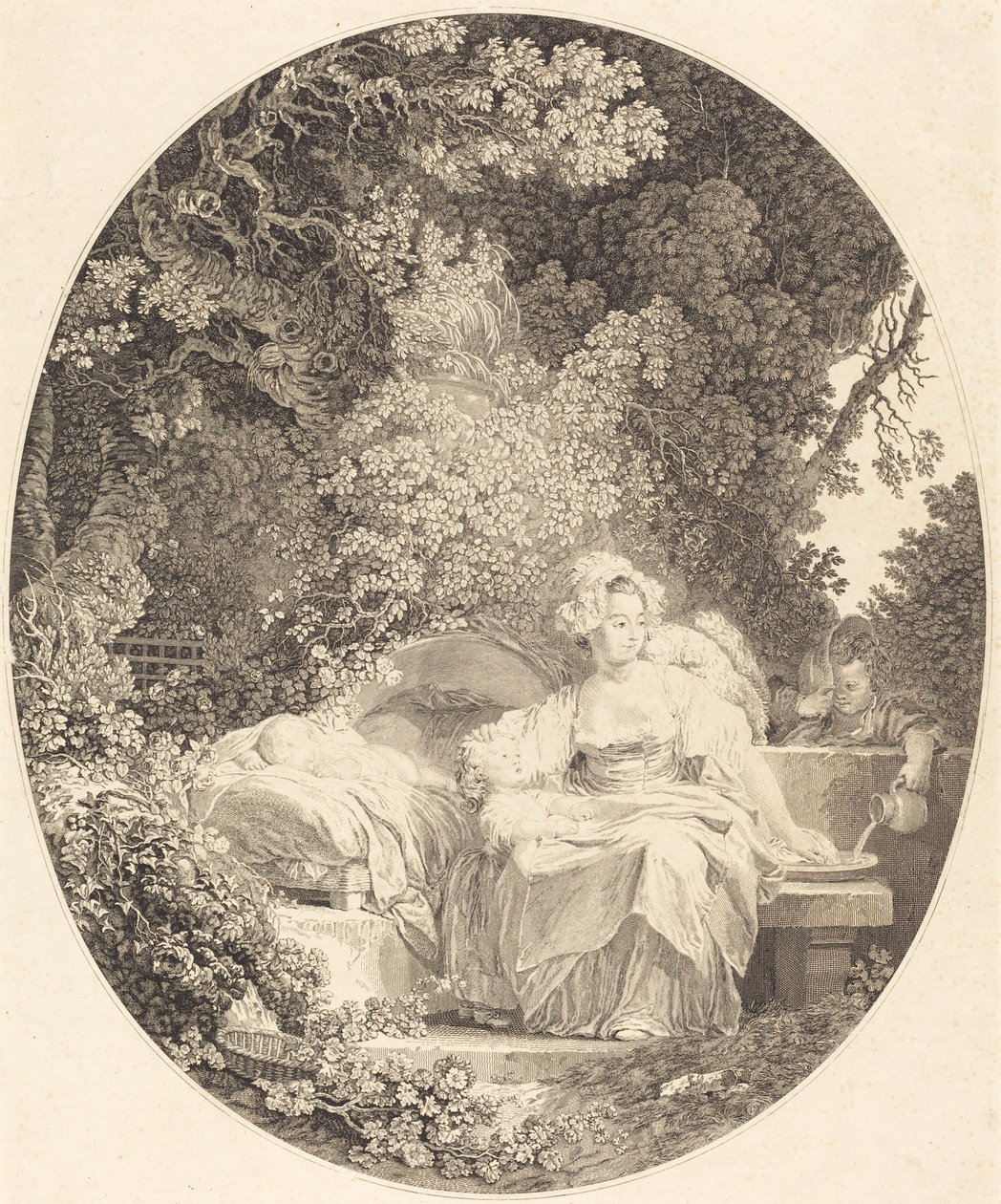 Hyvä äiti tekijältä Nicolas Delaunay after Jean Honoré Fragonard
