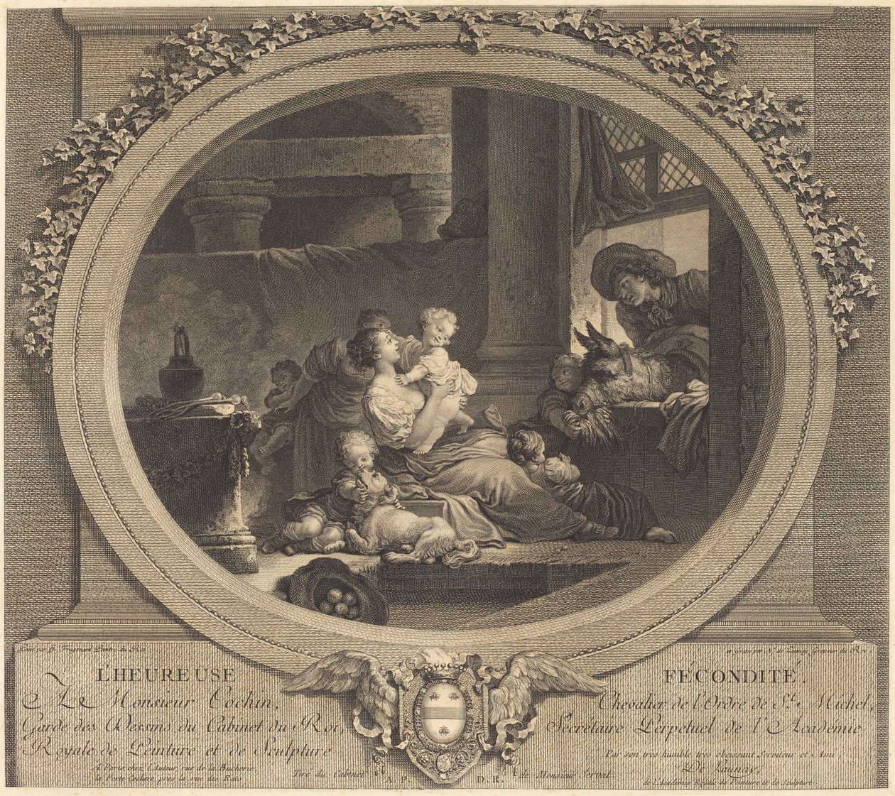 Onnellinen hedelmällisyys tekijältä Nicolas Delaunay after Jean Honoré Fragonard