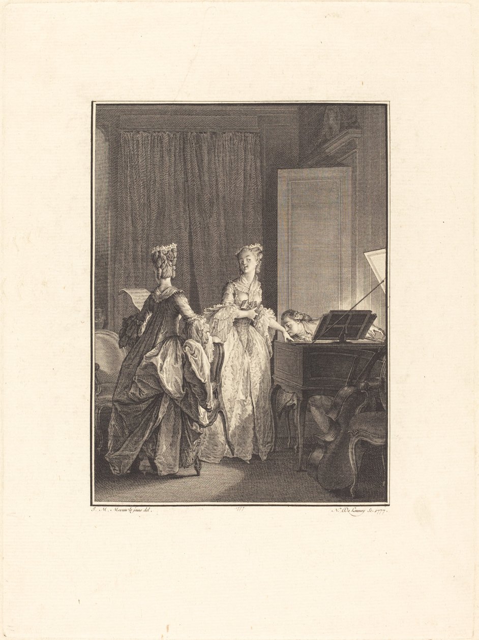 Hän antoi tälle kädelle suudelman, jonka tunsin sydämelläni tekijältä Nicolas Delaunay after Jean Michel Moreau