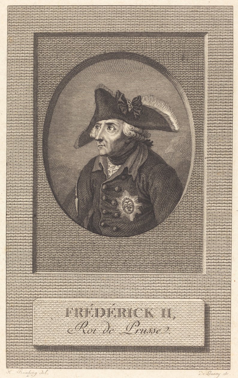 Frederick Suuri, Preussin kuningas tekijältä Nicolas Delaunay after Johann Heinrich Ramberg