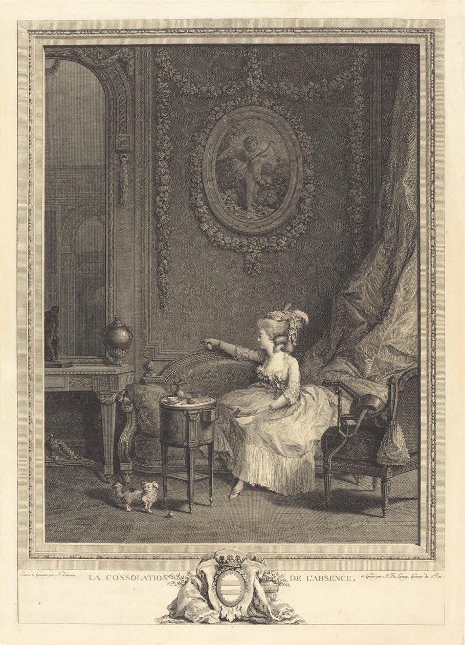 Poissaolon lohdutus tekijältä Nicolas Delaunay after Nicolas Lavreince