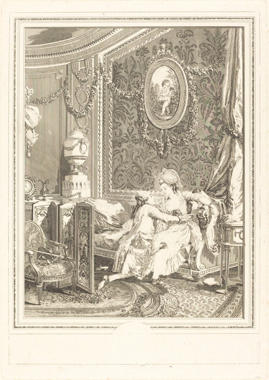 Onnellinen hetki tekijältä Nicolas Delaunay after Nicolas Lavreince