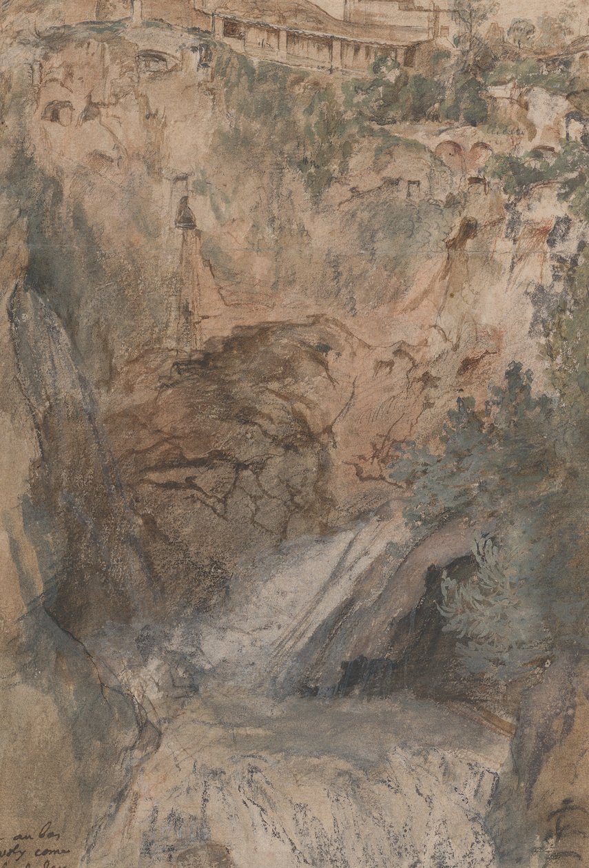 Näkymä kaskadeista Tivolissa, n. 1724-33. tekijältä Nicolas Delobel
