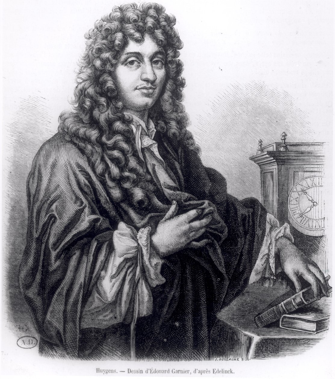 Edouard Garnierin kaivertama Christian Huyghens (1629-95). tekijältä Nicolas Etienne Edelinck