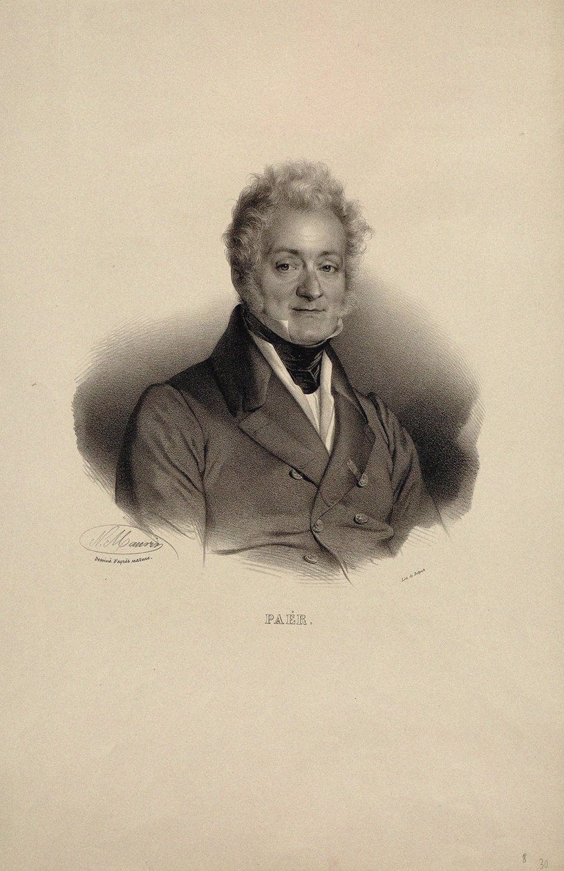 Säveltäjä Ferdinando Paerin muotokuva 1771-1839. tekijältä Nicolas Eustache Maurin