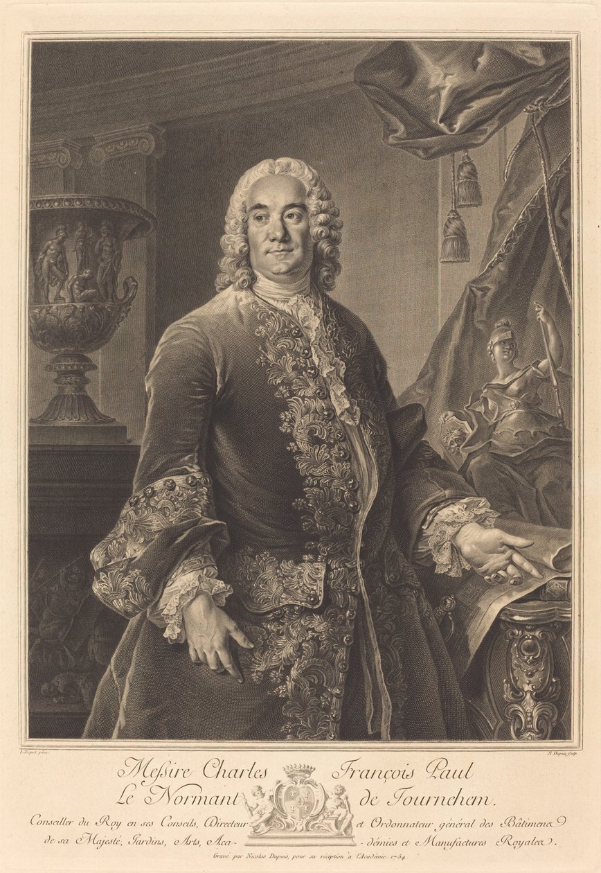 Charles Francois Paul Le Normant de Tournehem tekijältä Nicolas Gabriel Dupuis after Louis Tocqué