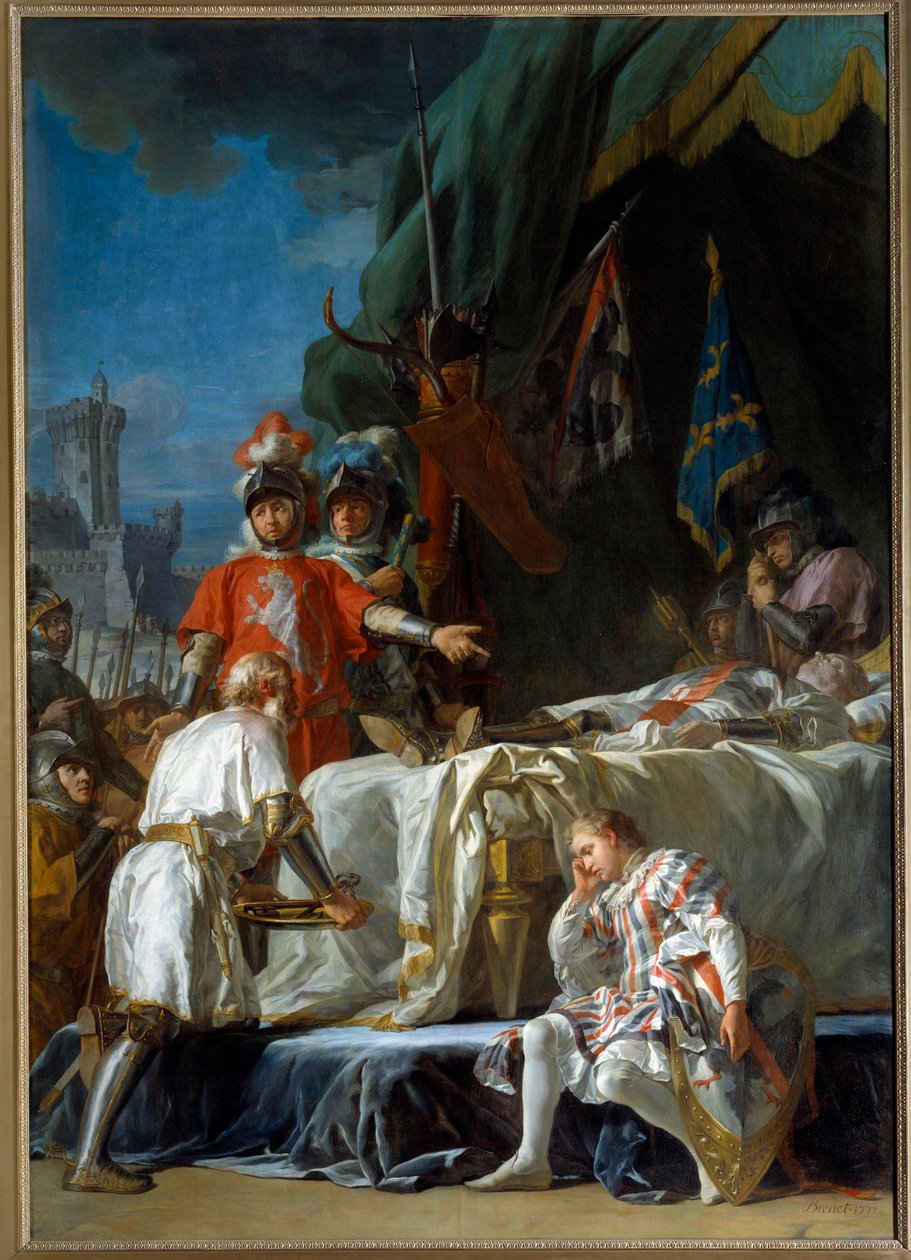 Satavuotinen sota: "" Bernard du Guesclinin (1320-1380) kuolema ennen Chateauneuf de Randonia 13.7.1380"" Nicolas Guy Brenet