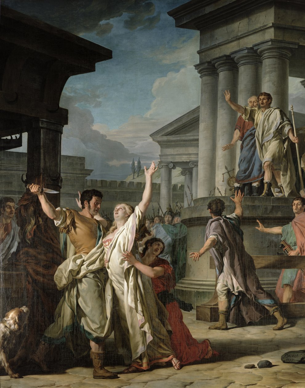 Virginius tappaa tyttärensä, 1783 tekijältä Nicolas Guy Brenet