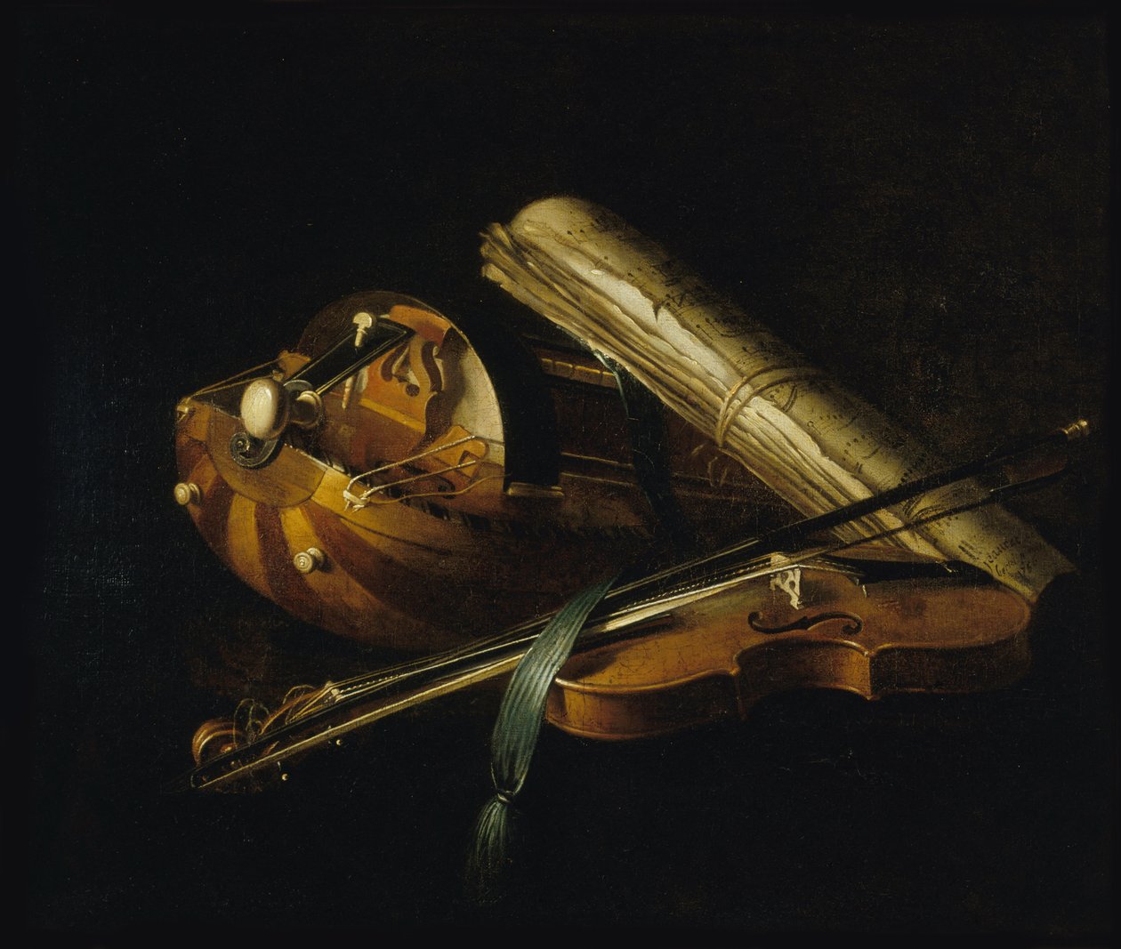 Asetelma soittimien kanssa, 1756. tekijältä Nicolas Henri Jeaurat de Bertry