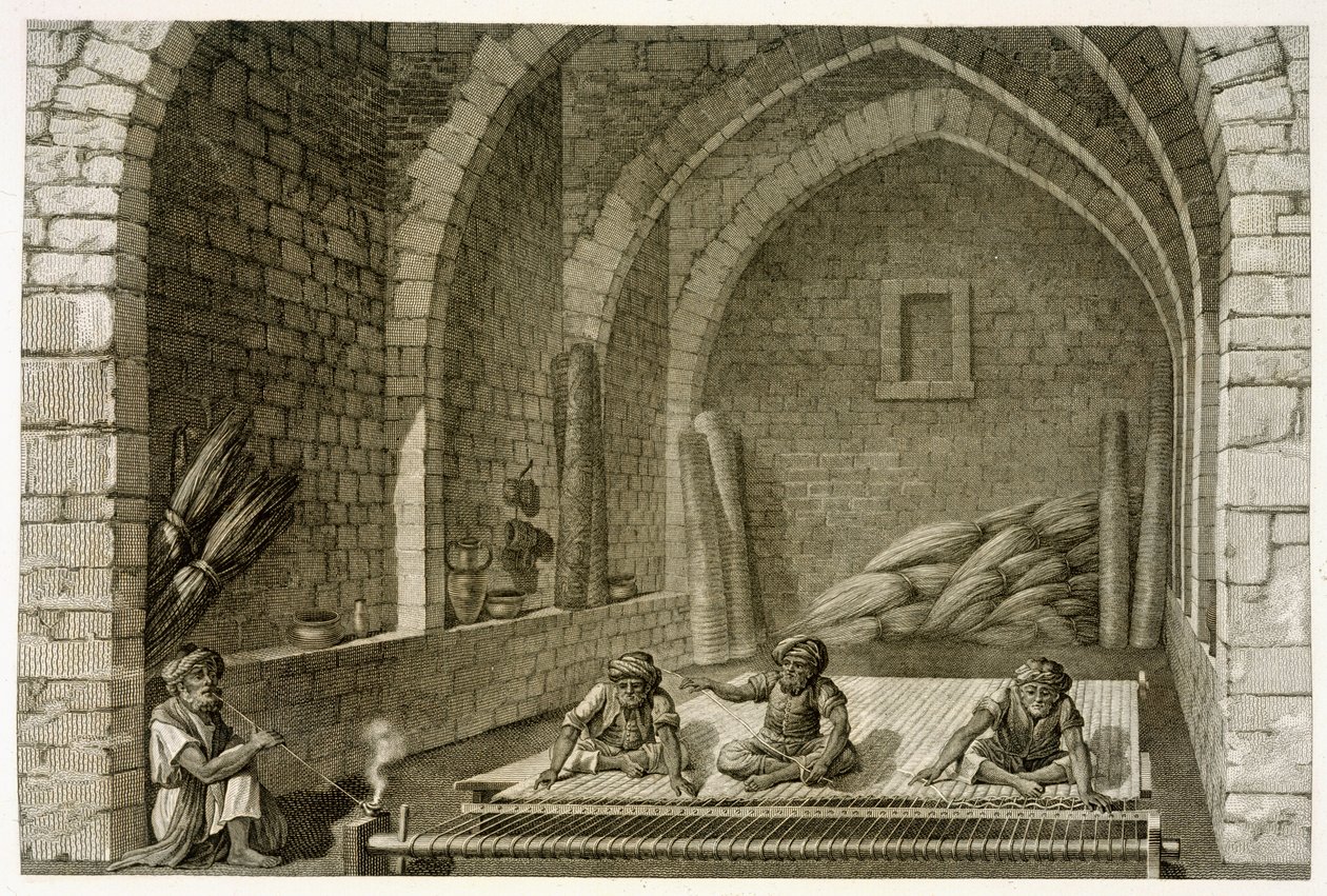 Maton kutominen, Napoleonin käskystä vuonna 1822 julkaistun teoksen "Egyptin kuvaus" niteestä II Arts and Trades, 1822. tekijältä Nicolas Jacques Conte