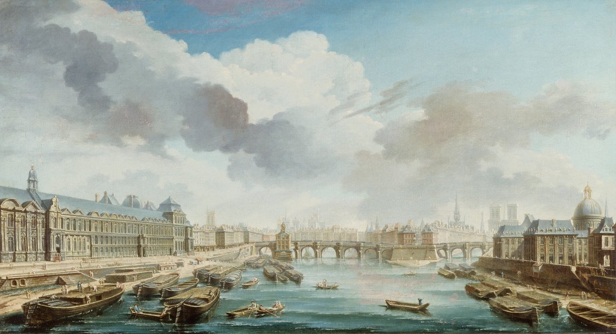 Louvre, Pont-Neuf ja Collège des Quatre-Nations, 1755. tekijältä Nicolas Jean Baptiste Raguenet