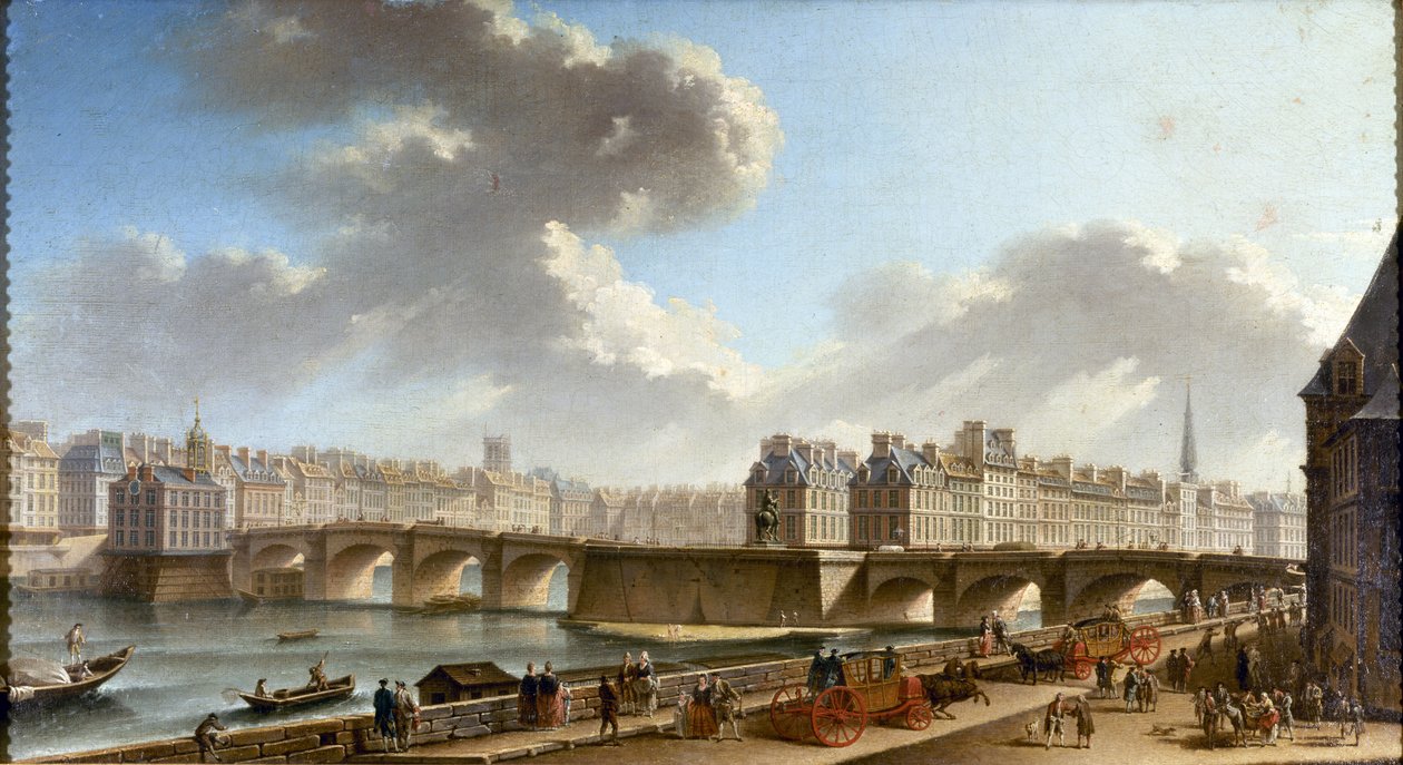 Pont-Neuf ja kaupunki Quai de Contista nähtynä, 1772. tekijältä Nicolas Jean Baptiste Raguenet