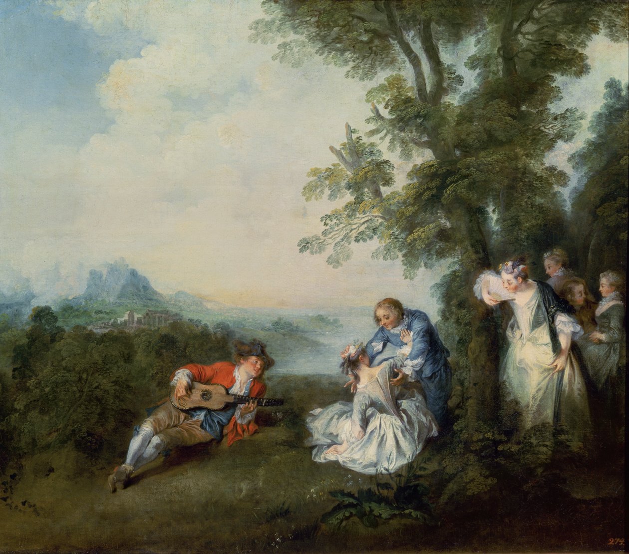 Yritys Metsän reunalla, 1720 tekijältä Nicolas Lancret