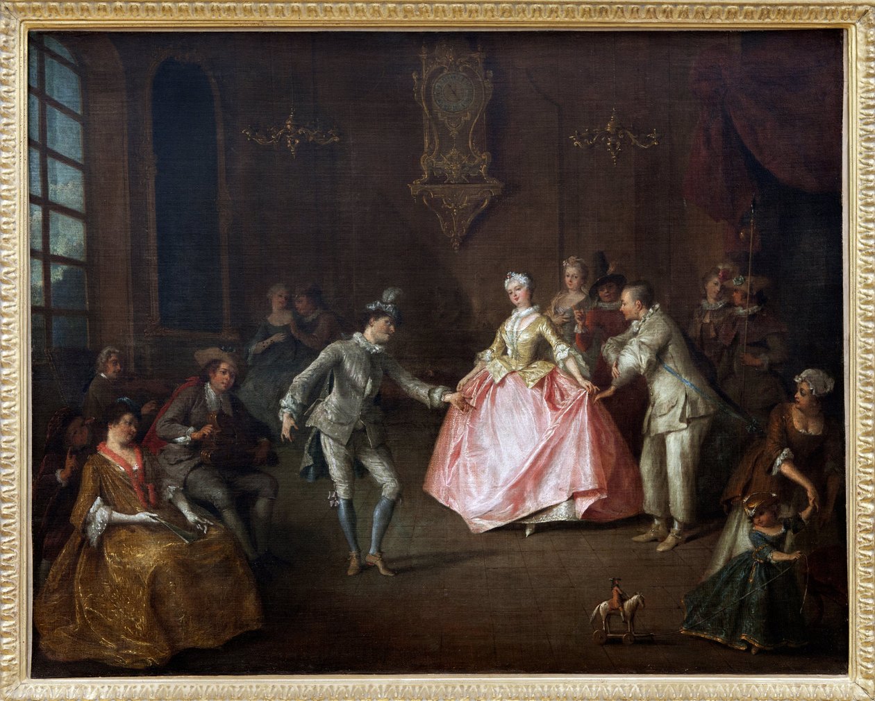 Ennen pukupalloa Nicolas Lancretin (1690-1743) öljymaalaus kankaalle. Valokuvaus, KIM Youngtae, Nantes, Musee des Beaux Arts de Nantes. tekijältä Nicolas Lancret