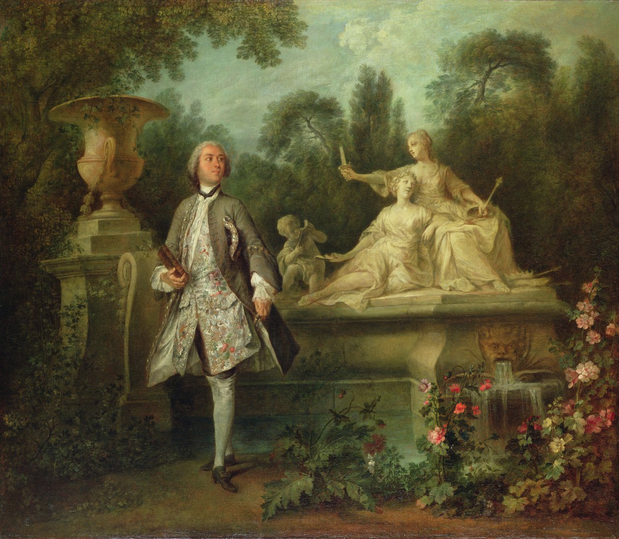 Näyttelijän grandvalin muotokuva, n. 1742 (öljy kankaalle) tekijältä Nicolas Lancret