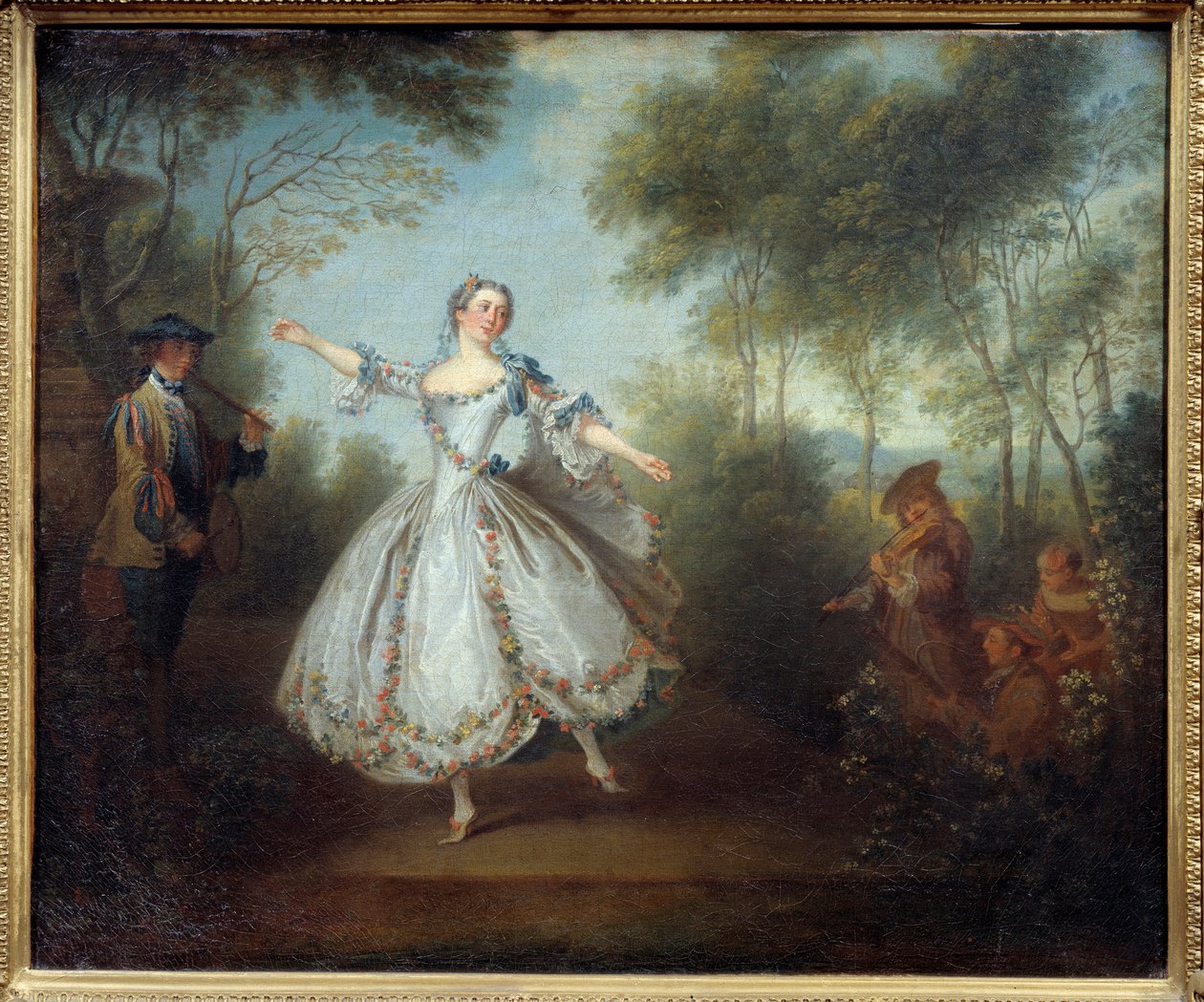 Tanssija Marie Anne Cuppi (1710-1770) kutsui tanssivaa Camargoa. Nicolas Lancretin (1690-1743) maalaus tekijältä Nicolas Lancret