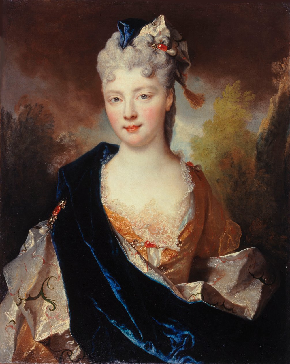 Marie Anne de Bourbon-Condén muotokuva 1678-1718, Vendômen herttuatar, 1714. tekijältä Nicolas Largillière de
