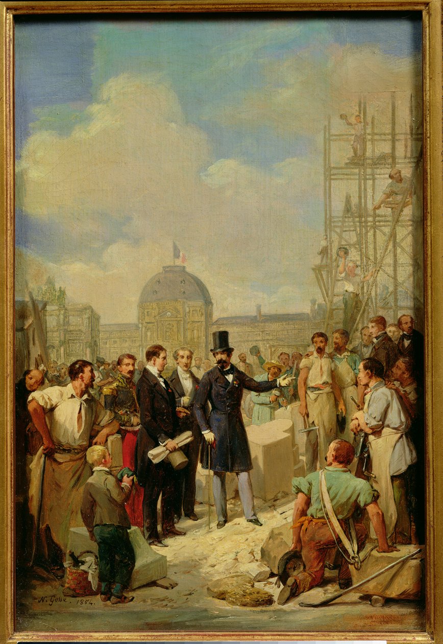 Tutkimus Napoleon III:lle (1808-73) Vierailu teoksissa Louvressa, 1854 tekijältä Nicolas Louis Francois Gosse