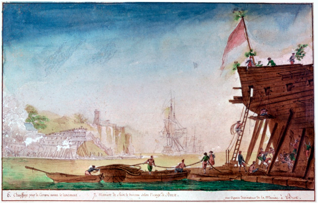 Brestin venesatama, 1750-1810 tekijältä Nicolas Marie Ozanne