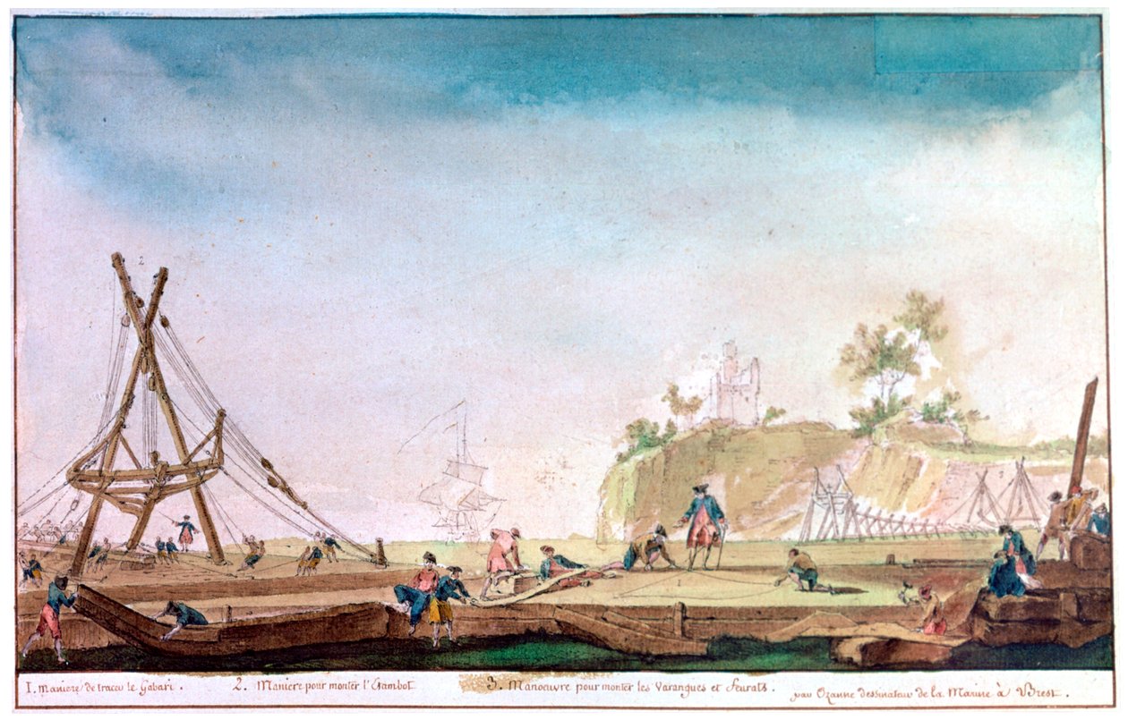 Brestin venesatama, 1750-1810 tekijältä Nicolas Marie Ozanne