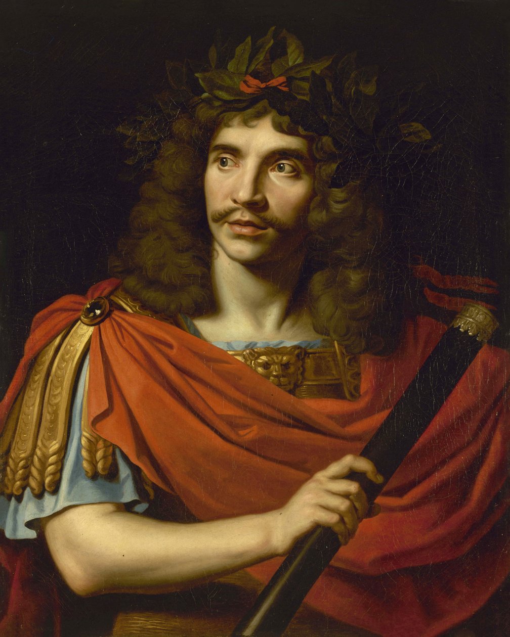 Molière Julius Caesarin roolissa Pierre Corneillen Pompeuksen kuolemassa, 1656. tekijältä Nicolas Mignard
