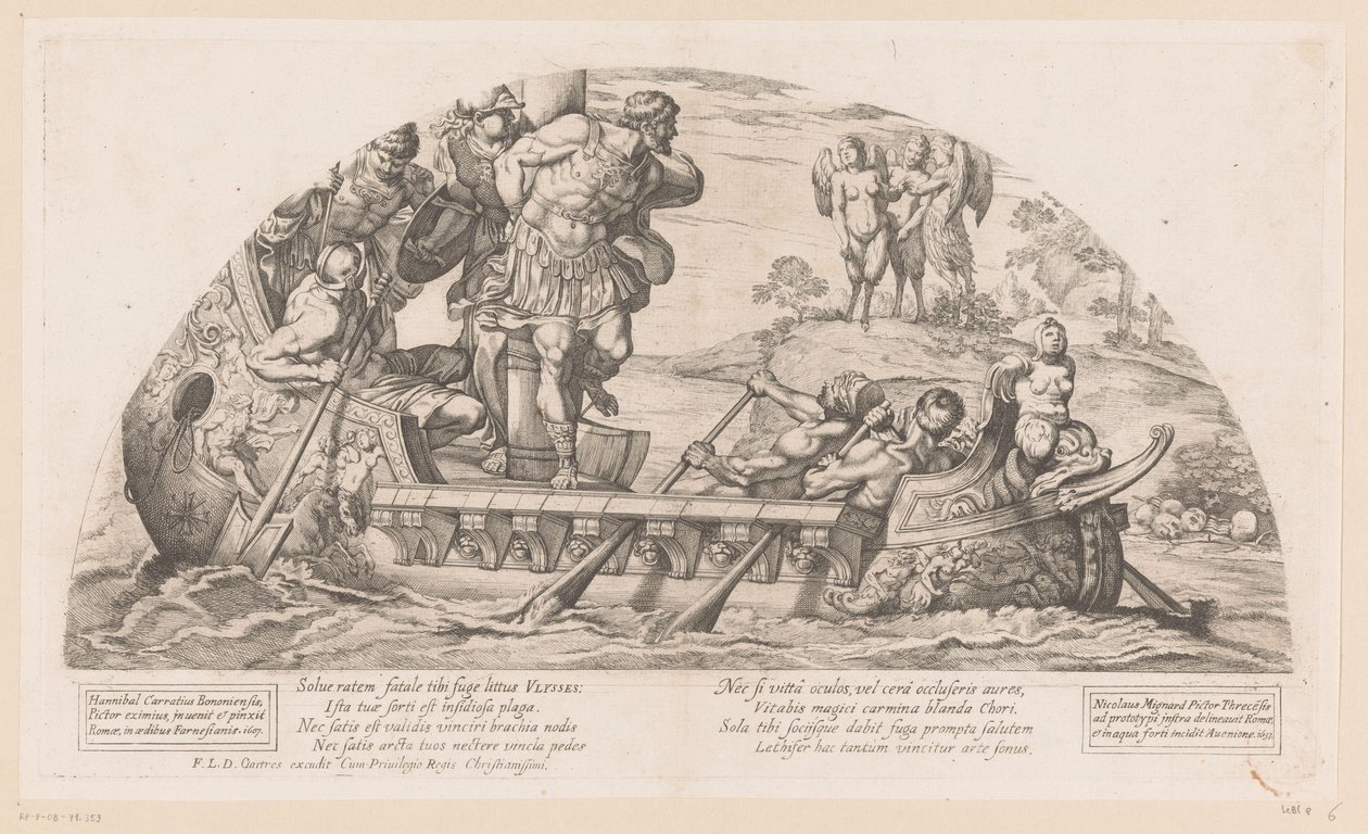 Odysseus uhmaa Sireenien lauluja Tarinoita Odysseiasta (sarjan nimi) tekijältä Nicolas Mignard