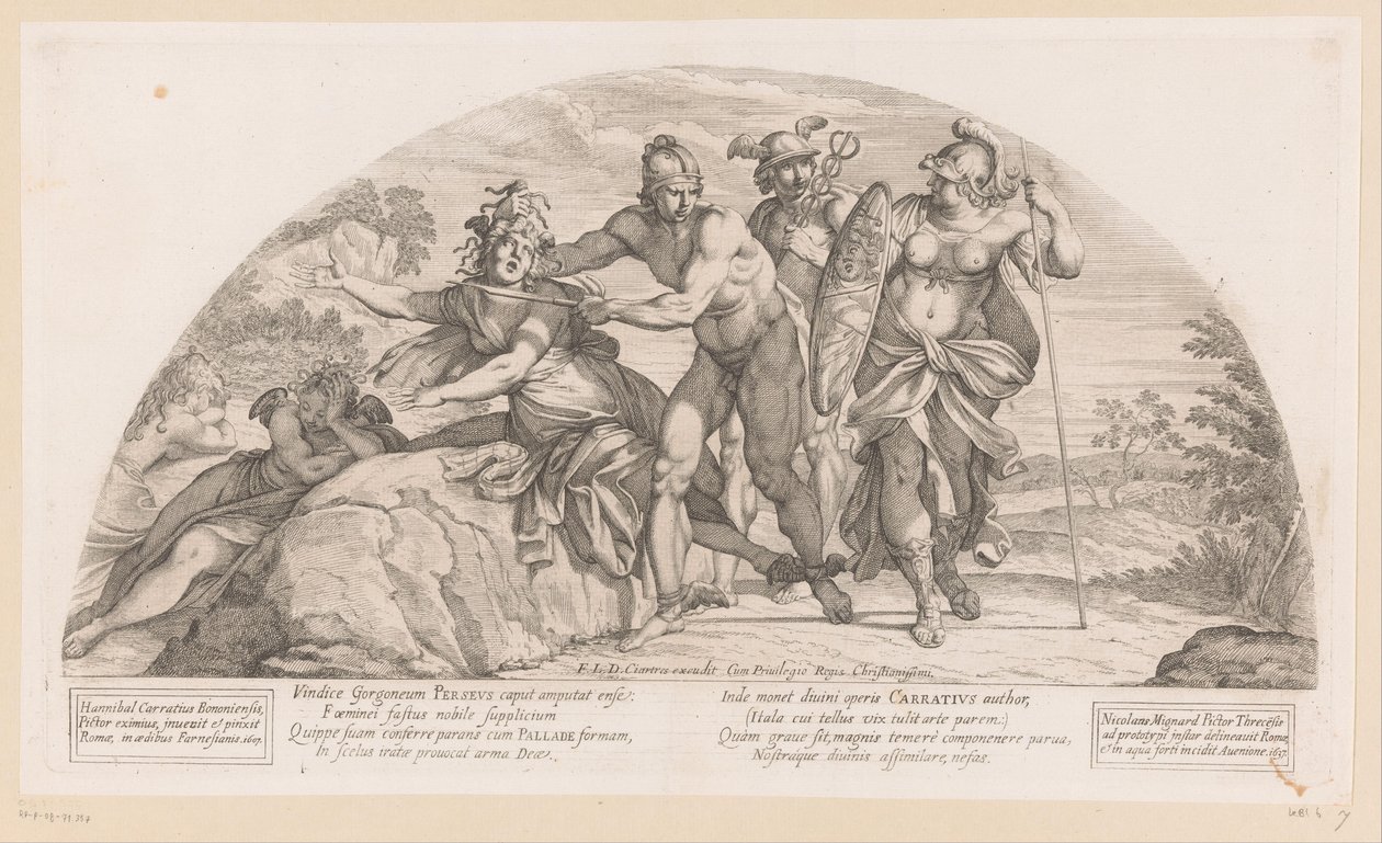 Perseus mestaa Medusan pään Tarinoita Odysseiasta (sarjan nimi) tekijältä Nicolas Mignard