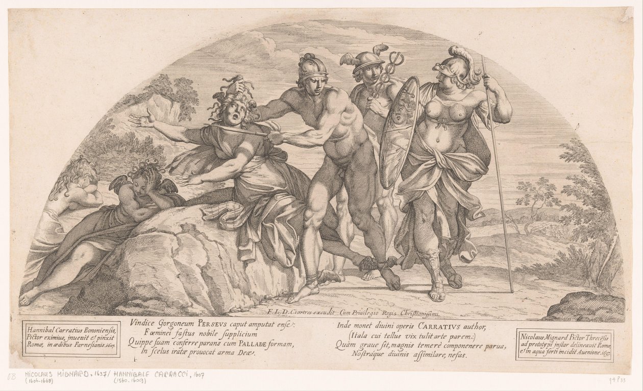 Perseus mestaa Medusan pään Tarinoita Odysseiasta (sarjan nimi) tekijältä Nicolas Mignard