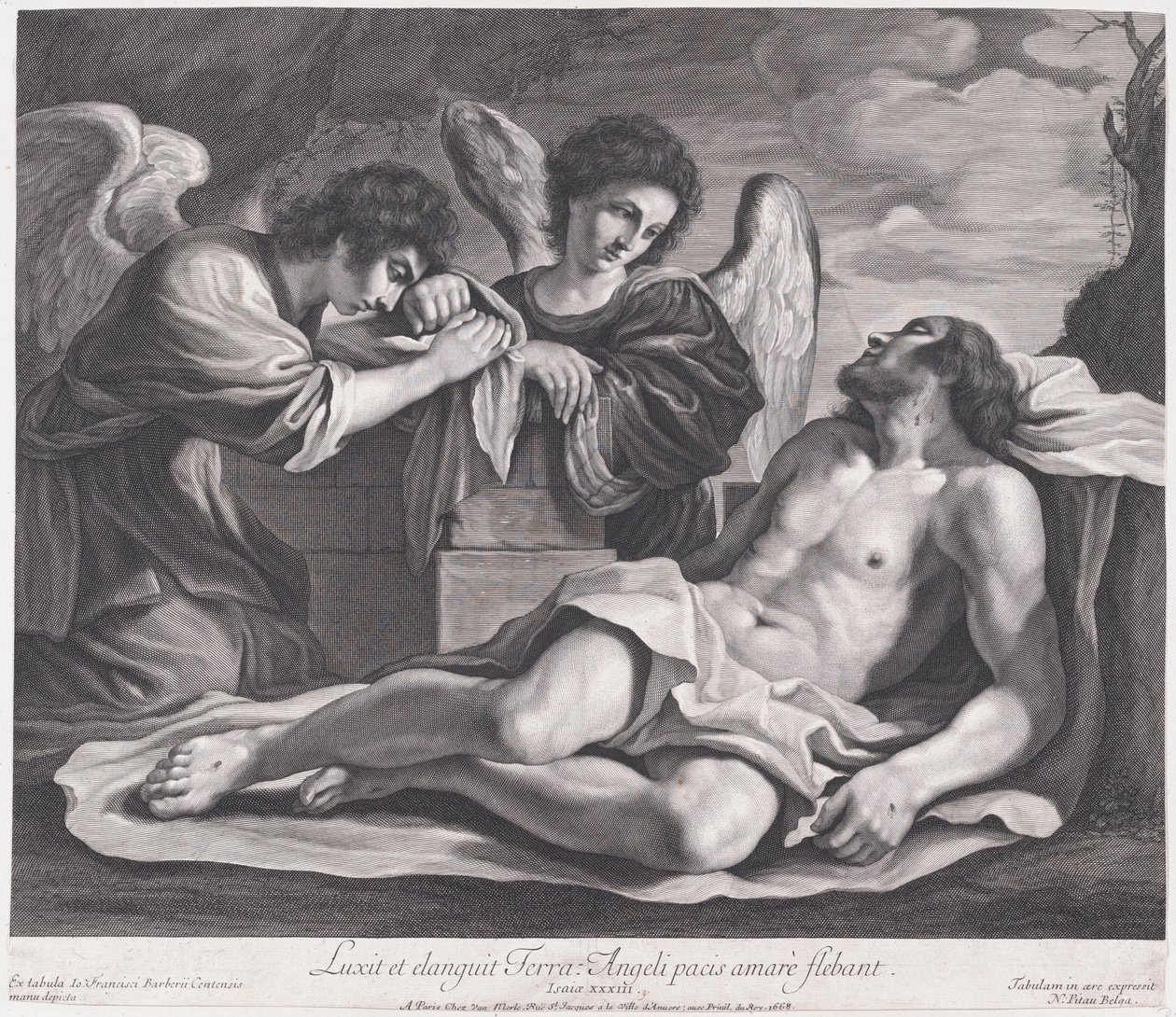 Enkelit surevat kuollutta Kristusta, n. 1690-1720, n. 1690-1720. tekijältä Nicolas Pitau
